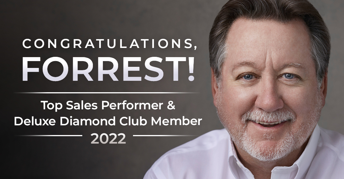 Forrest Collett achieves Diamond Club status, named a Deluxe Top Sales Performer